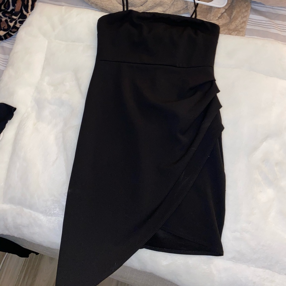 black midi dress
